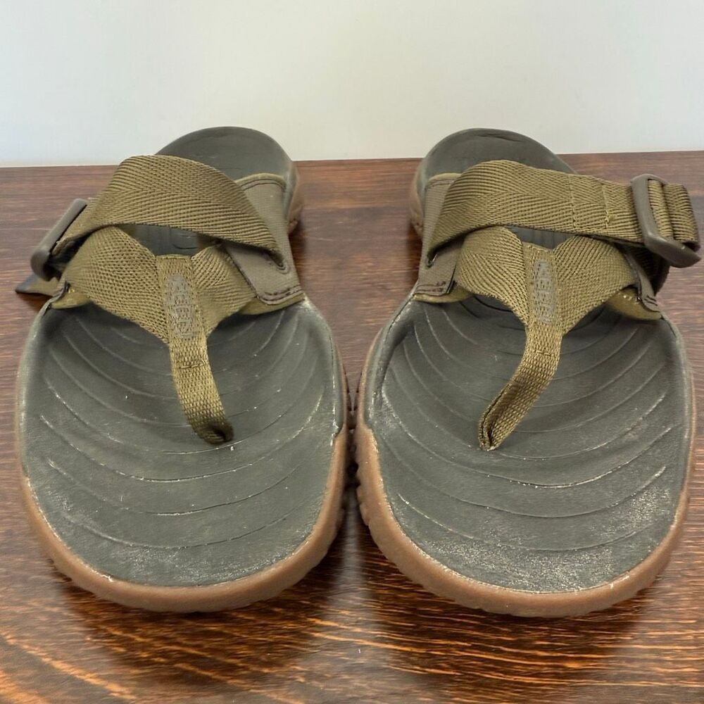 Keen Mens SOLR (Sand. Ocean. Lake. River) army green nylon strap sandal size 10